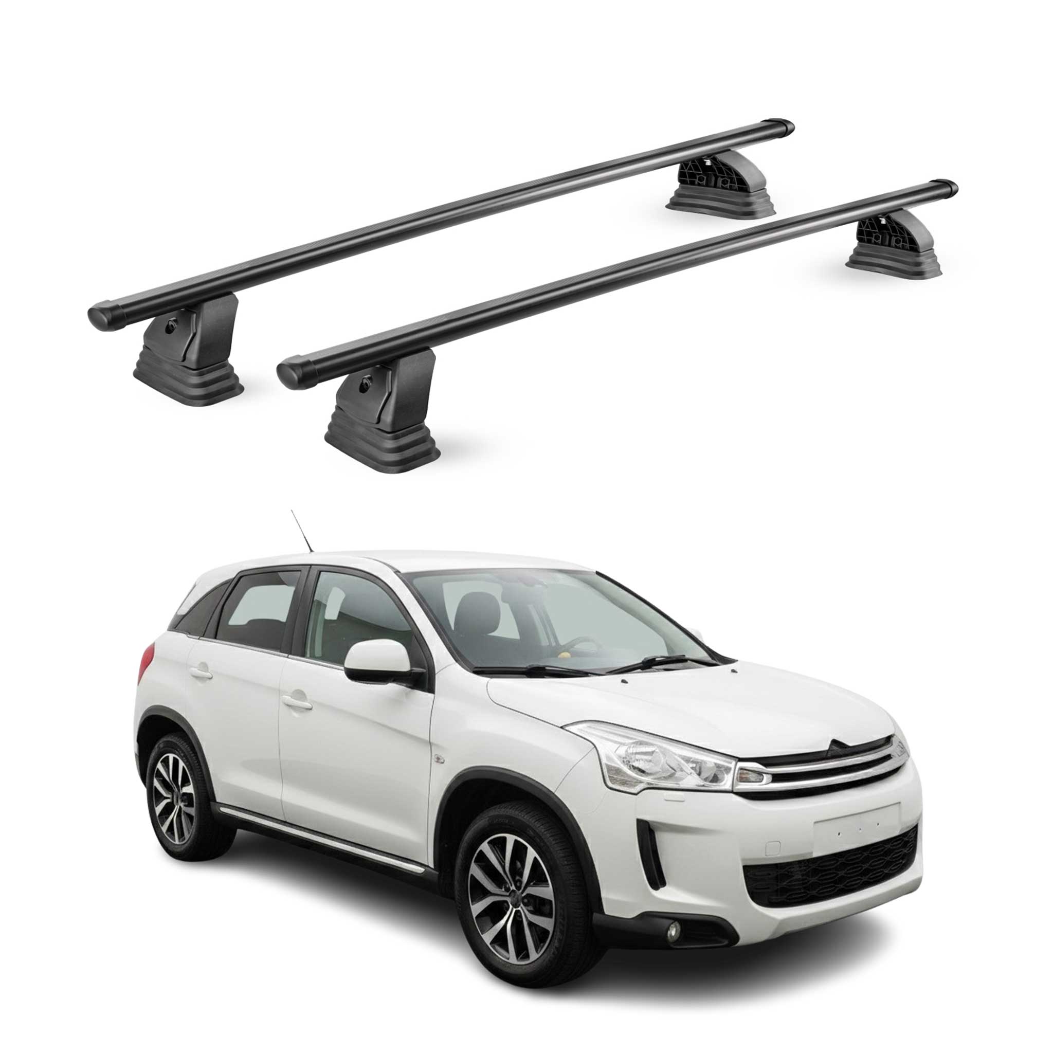 Stahl Dachträger für Citroen C4 Aircross 2012-2017 TÜV 75 kg 2tlg Schwarz