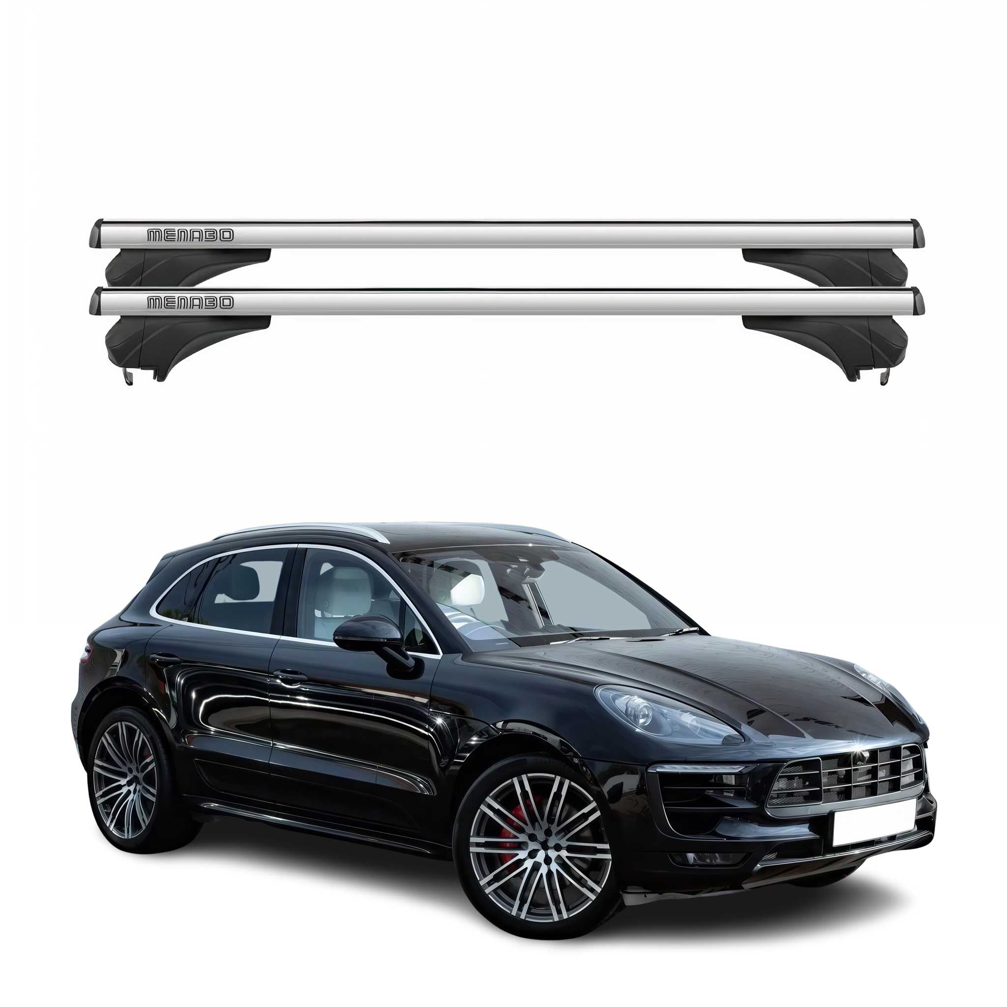 Menabo Dachträger Grundtäger für Porsche Macan 95B 2013-2024 Aluminium Silber 2x