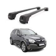 Dachträger Grundträger für Opel Antara 2006-2015 Aluminium 75kg Schwarz 2tlg