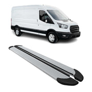Trittbretter Seitenschweller für Ford Transit 2015-2026 L3 Aluminium Silber 2x