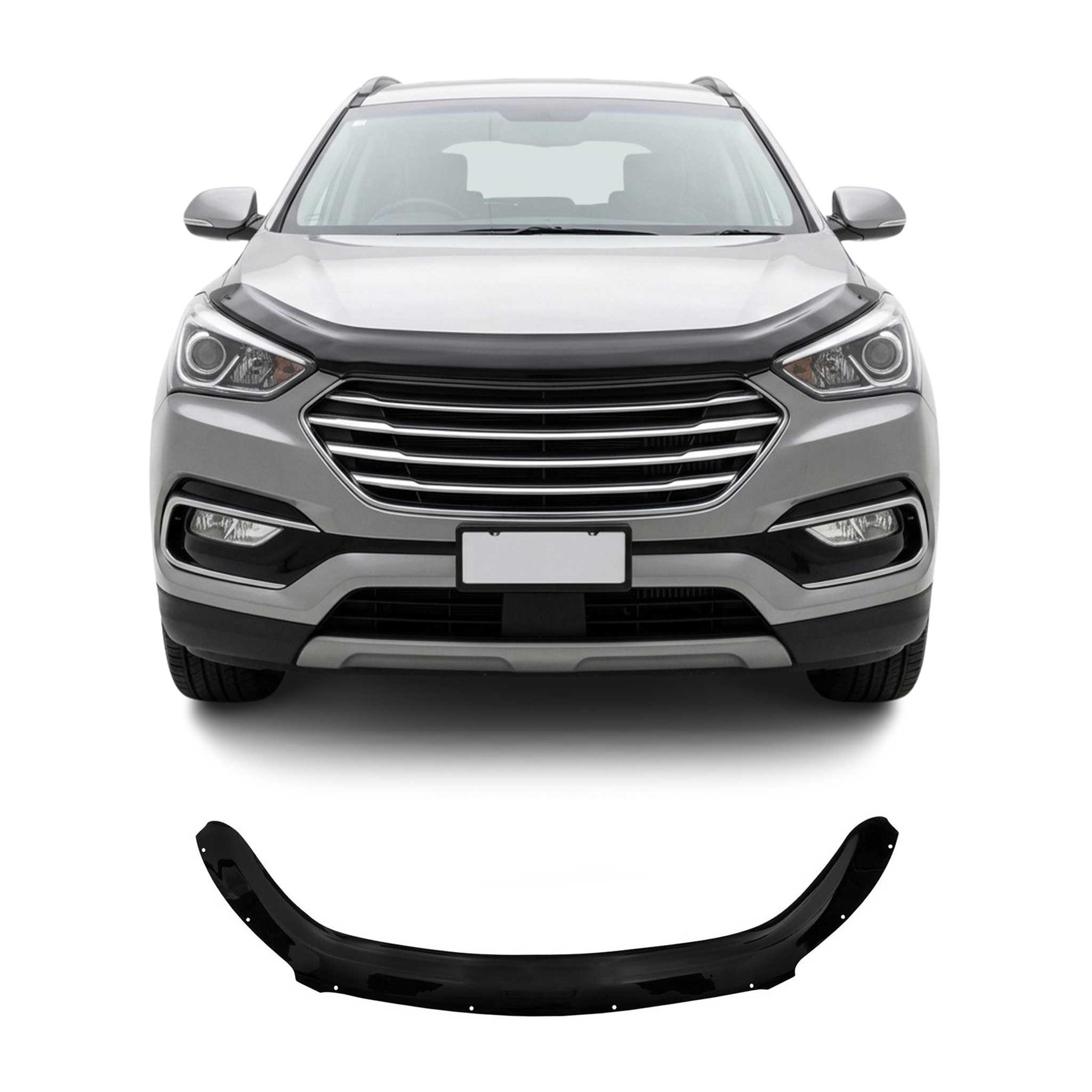 Motorhaube Deflektor Insektenschutz für Hyundai Santa Fe 2012-2018 Dunkel