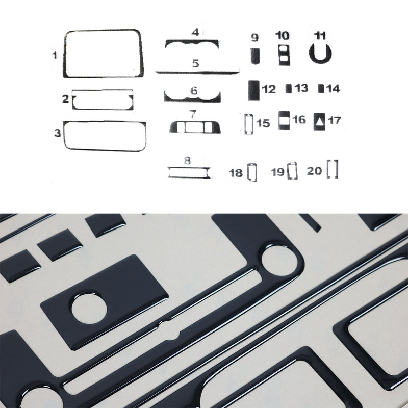 Innenraum Dekor Cockpit für Skoda Roomster 2006-2015 Piano Schwarz Optik 20tlg