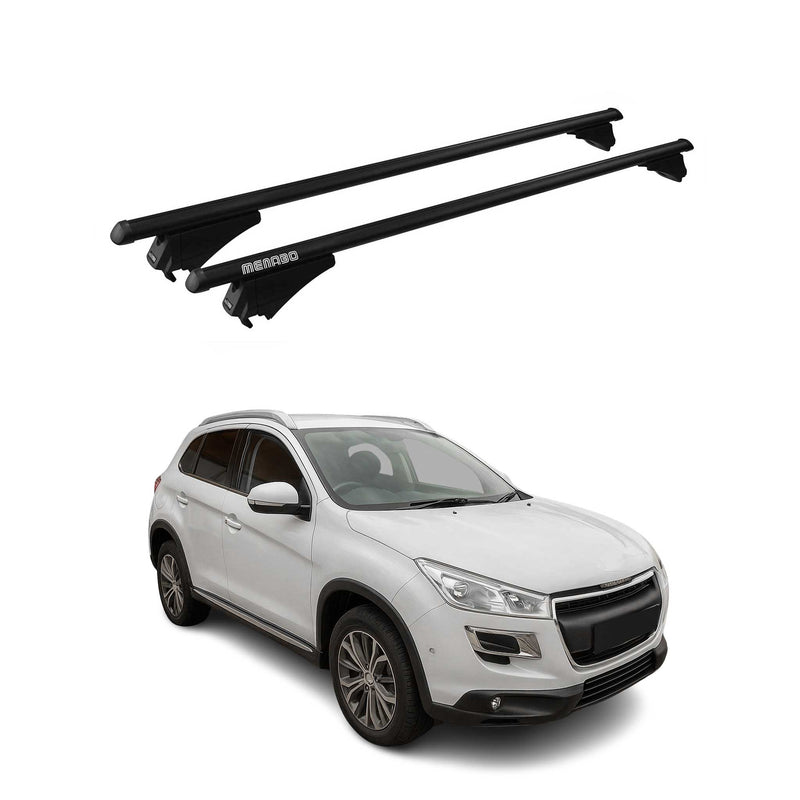Menabo Dachträger Grundtäger für Peugeot 4008 2012-2017 75kg Schwarz Alu 2x