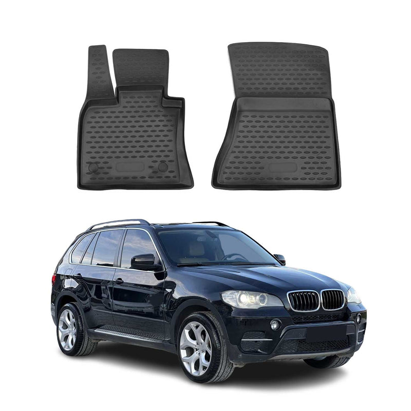 OMAC Gummimatten Fußmatten für BMW X5 2006-2013 TPE Automatten Schwarz 2x