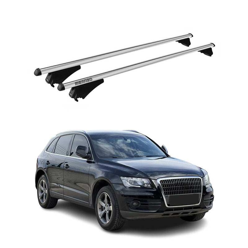 Menabo Dachträger Grundtäger für Audi Q5 mk1 2008-2017 75kg Alu Silber 2 tlg