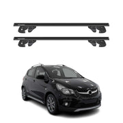 Dachträger Grundtäger für Opel Karl Rocks 2017-2019 Alu 90kg TÜV Schwarz 2tlg