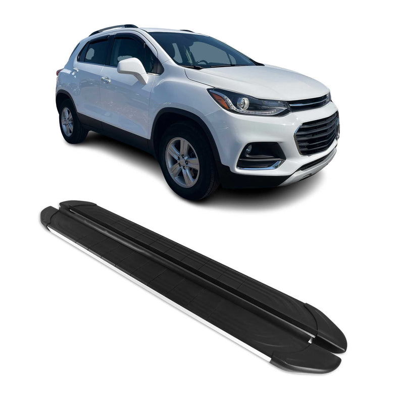 Trittbretter Seitenschweller für Chevrolet Trax 2012-2019 Aluminium Schwarz Grau