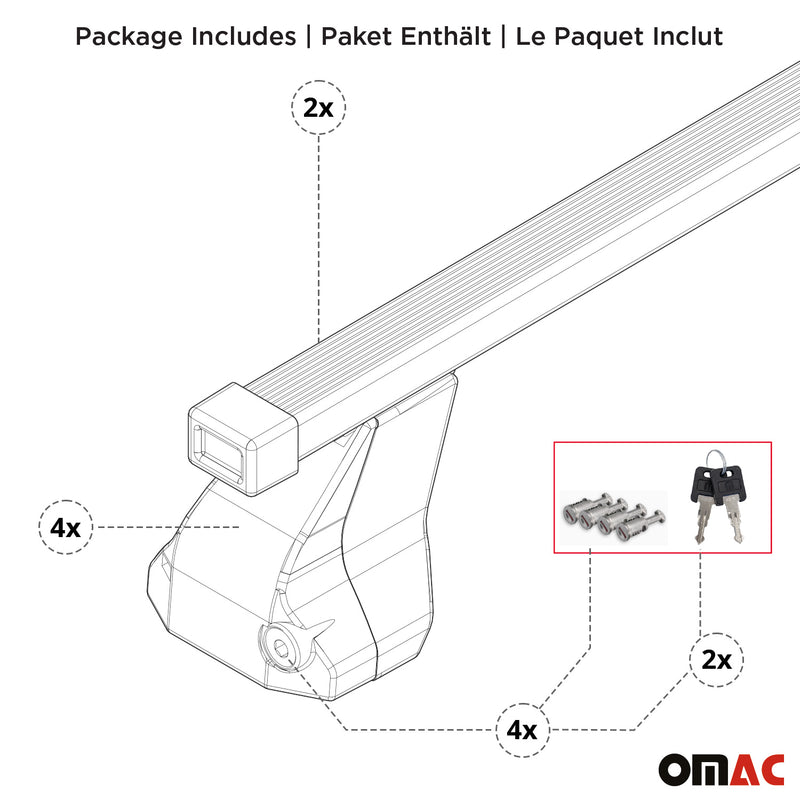 Menabo Stahl Gepäckträger Dachträger für Peugeot Expert 1994-2006 Grau 2x