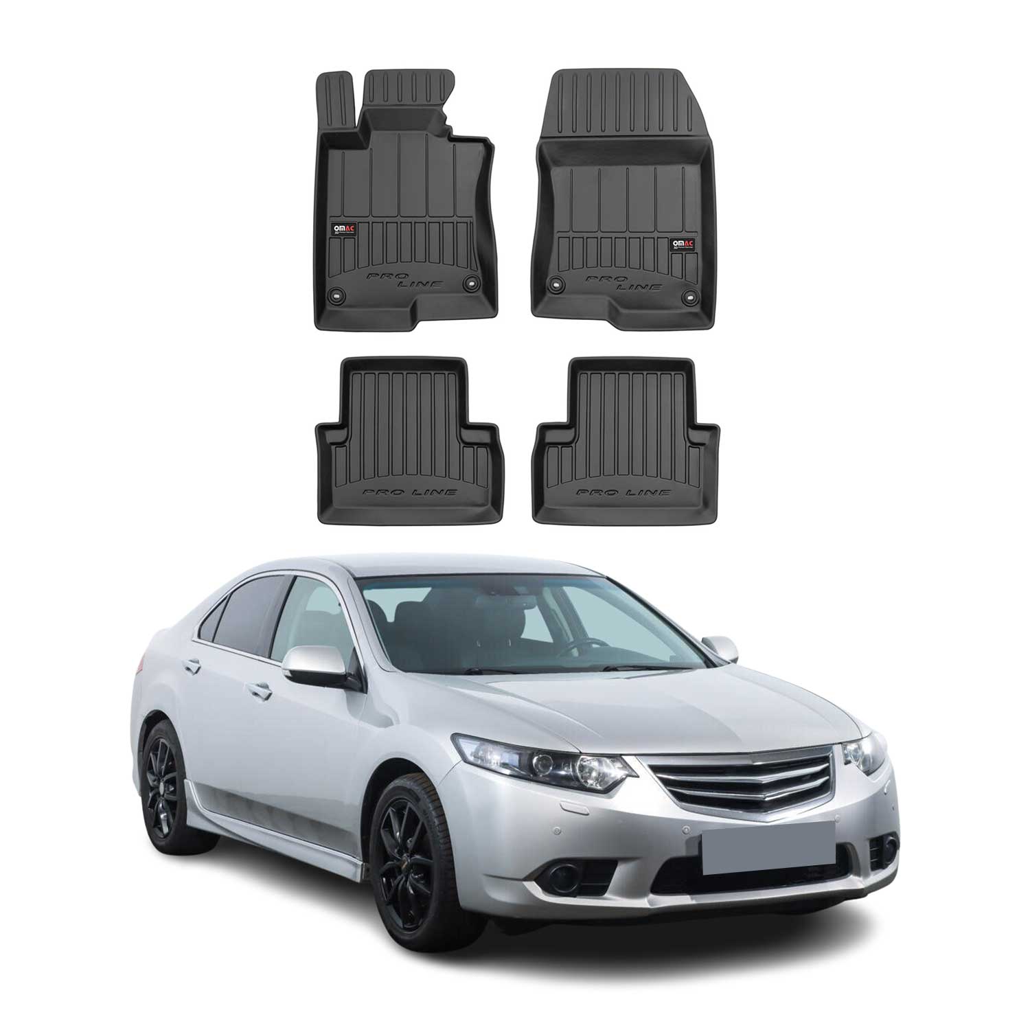 OMAC Gummi Fußmatten für Honda Accord 2008-2015 Premium TPE Automatten 4tlg