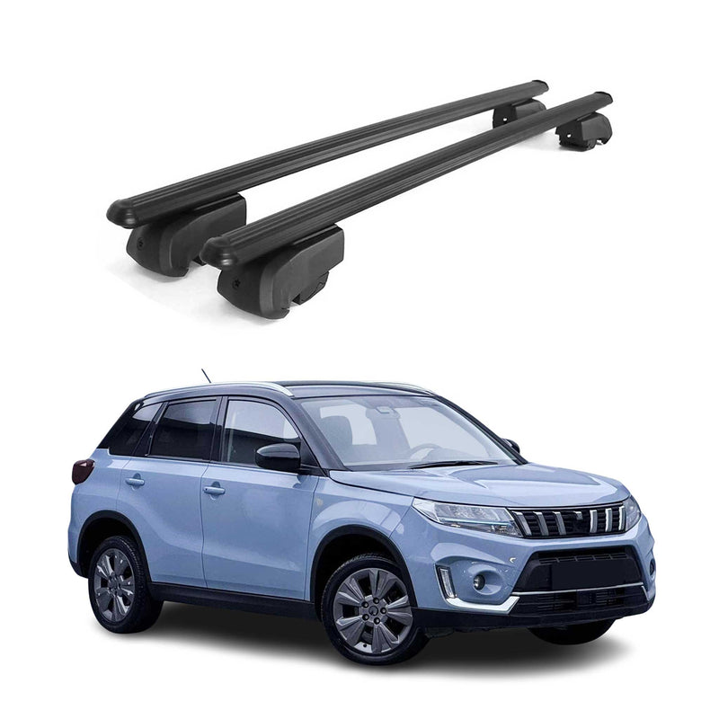 Dachträger Grundtäger für Suzuki Vitara mk4 2015-2025 75kg Alu Schwarz 2 tlg