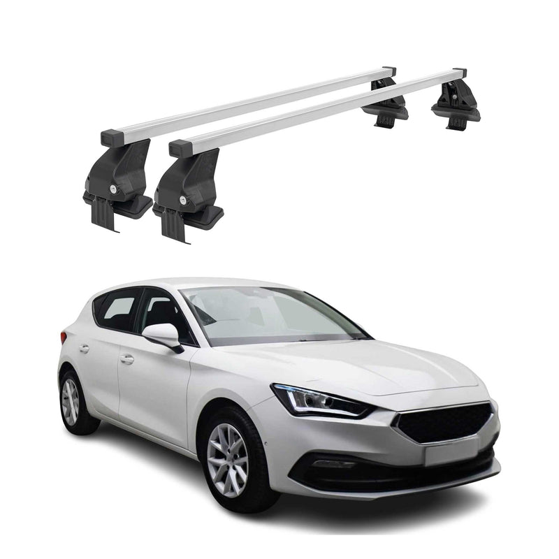 Menabo Dachträger Grundtäger für Seat Leon 2020-2025 50kg Stahl Silber 2 tlg