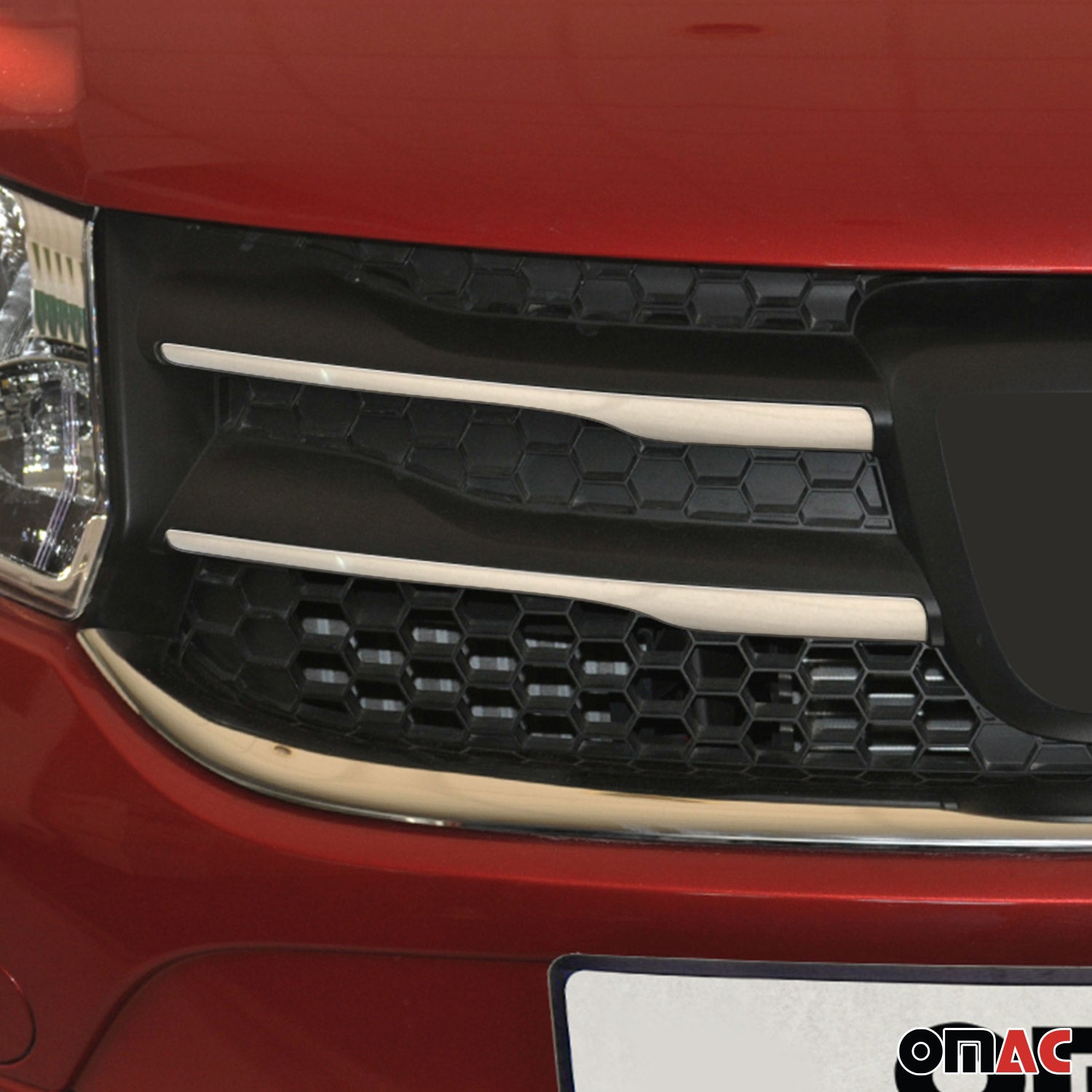 Grillleisten Kühlergrill Grill Satz für Dacia Sandero 2012-2017 Edelstahl Chrom