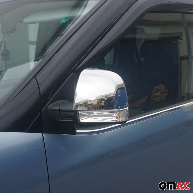 Spiegelkappen Spiegelabdeckung für Fiat Doblo Chrom ABS Silber 2tlg