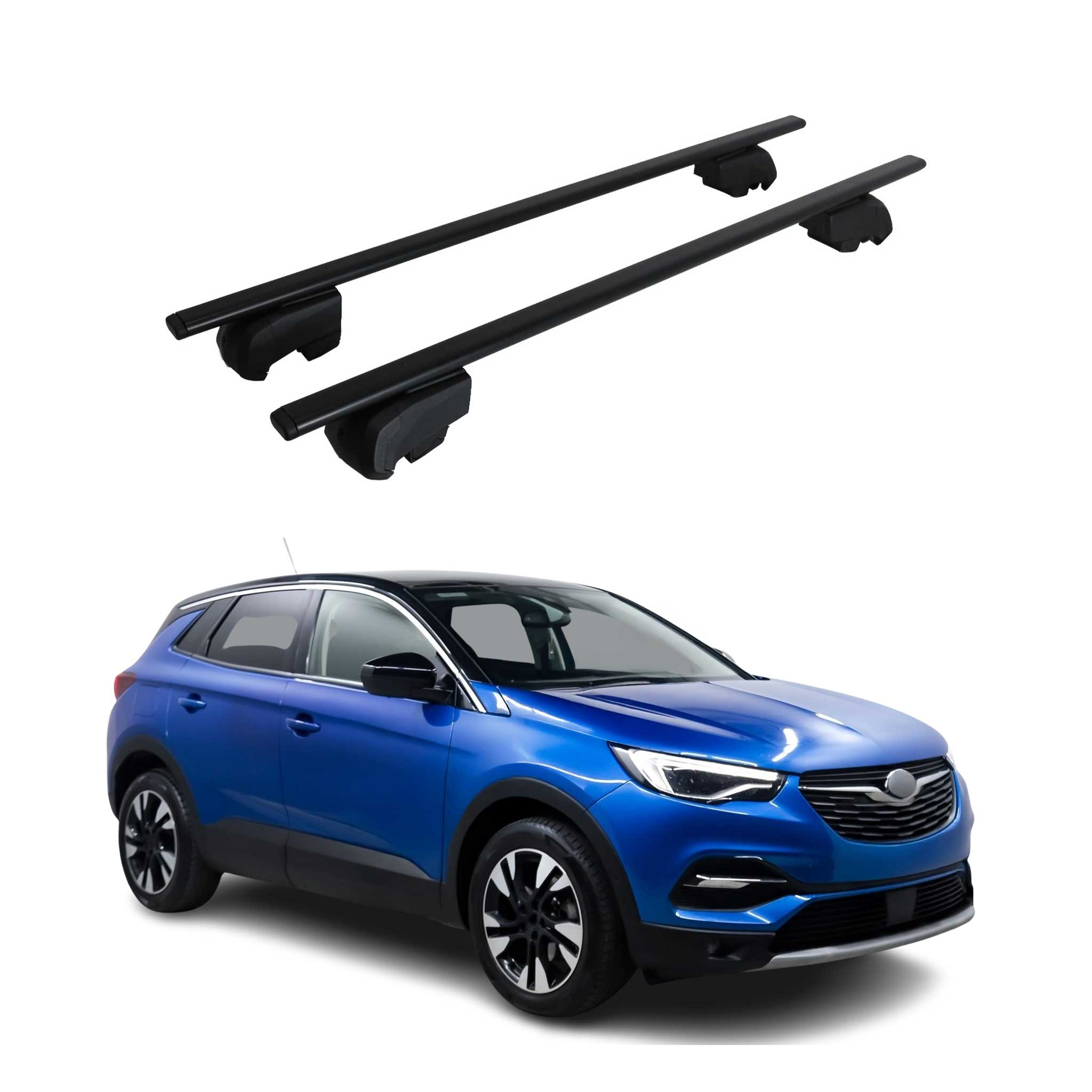Dachträger Grundtäger für Opel Grandland X Hybrid 2020-2025 75kg Metall Schwarz