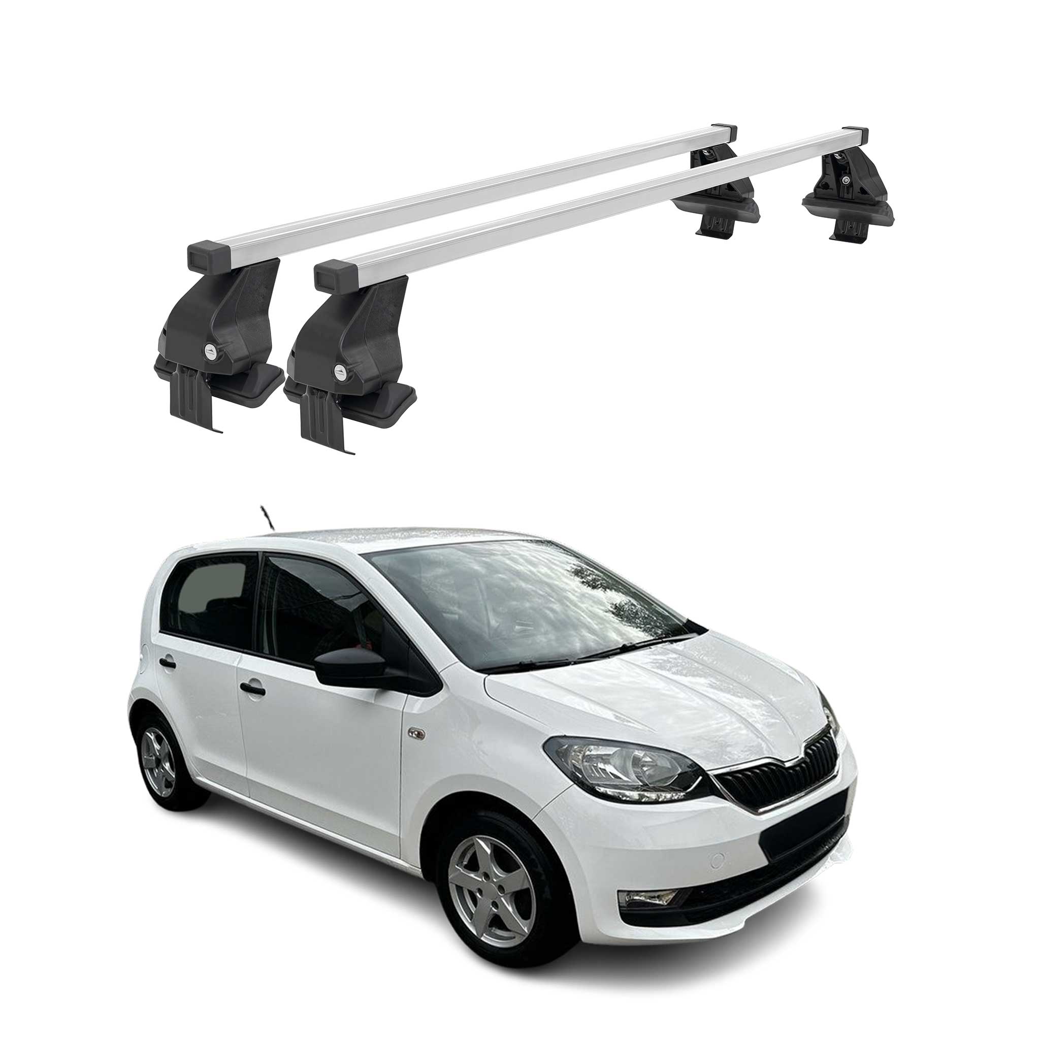 Menabo Dachträger Grundtäger für Skoda Citigo 2011-2019 5tür 50kg Stahl Grau 2x