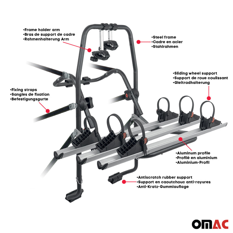 Fahrradträger für Heckklappe E Bike Citroen C5 3 Fahrräder