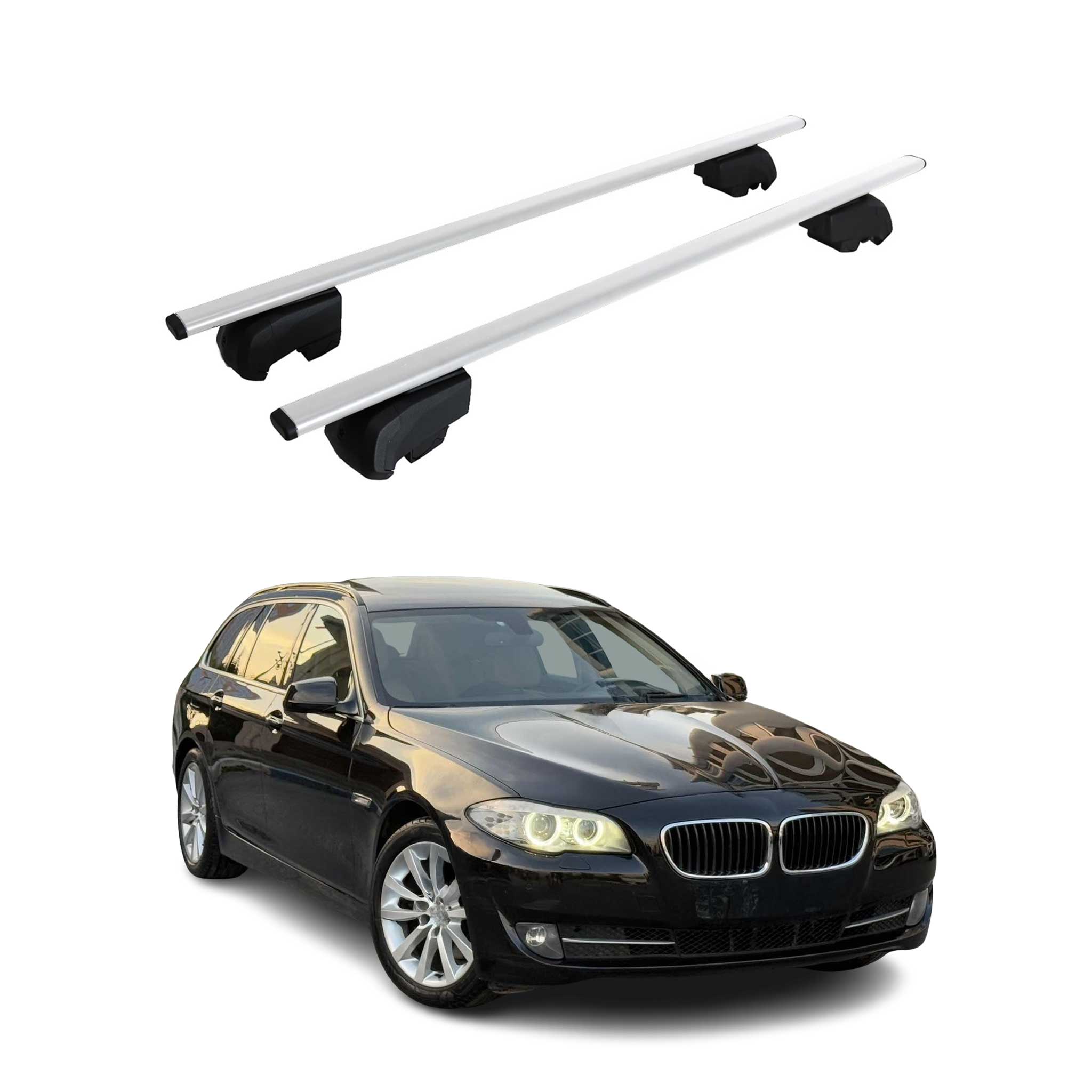 Dachträger Gepäckträger für BMW 5er F11 Touring 2010-2017 ABE Metall Silber 2x