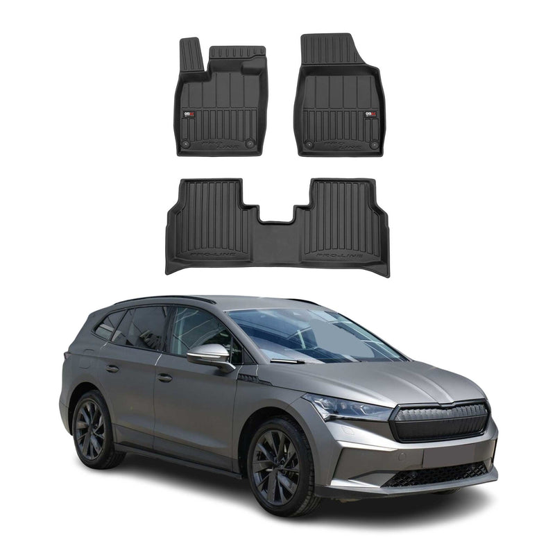OMAC Gummi Fußmatten für Skoda Enyaq 2020-2025 Premium TPE Automatten Schwarz 4x