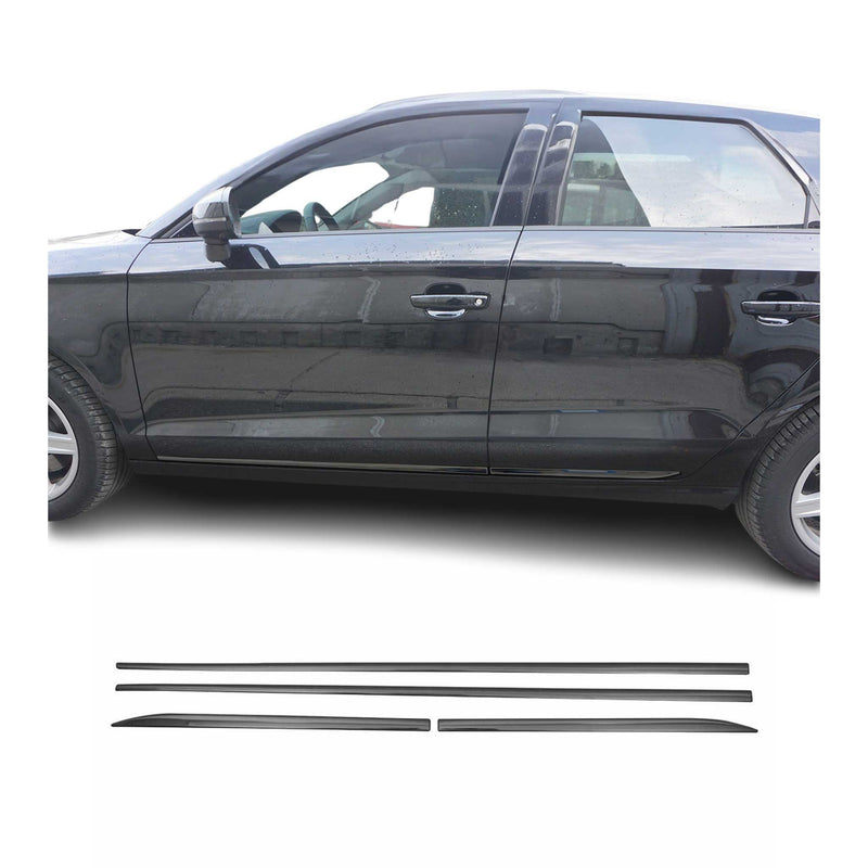 Seitentürleiste Türschutzleiste für Ford Fiesta 2017-2021 Chrom Stahl Dunkel 4x