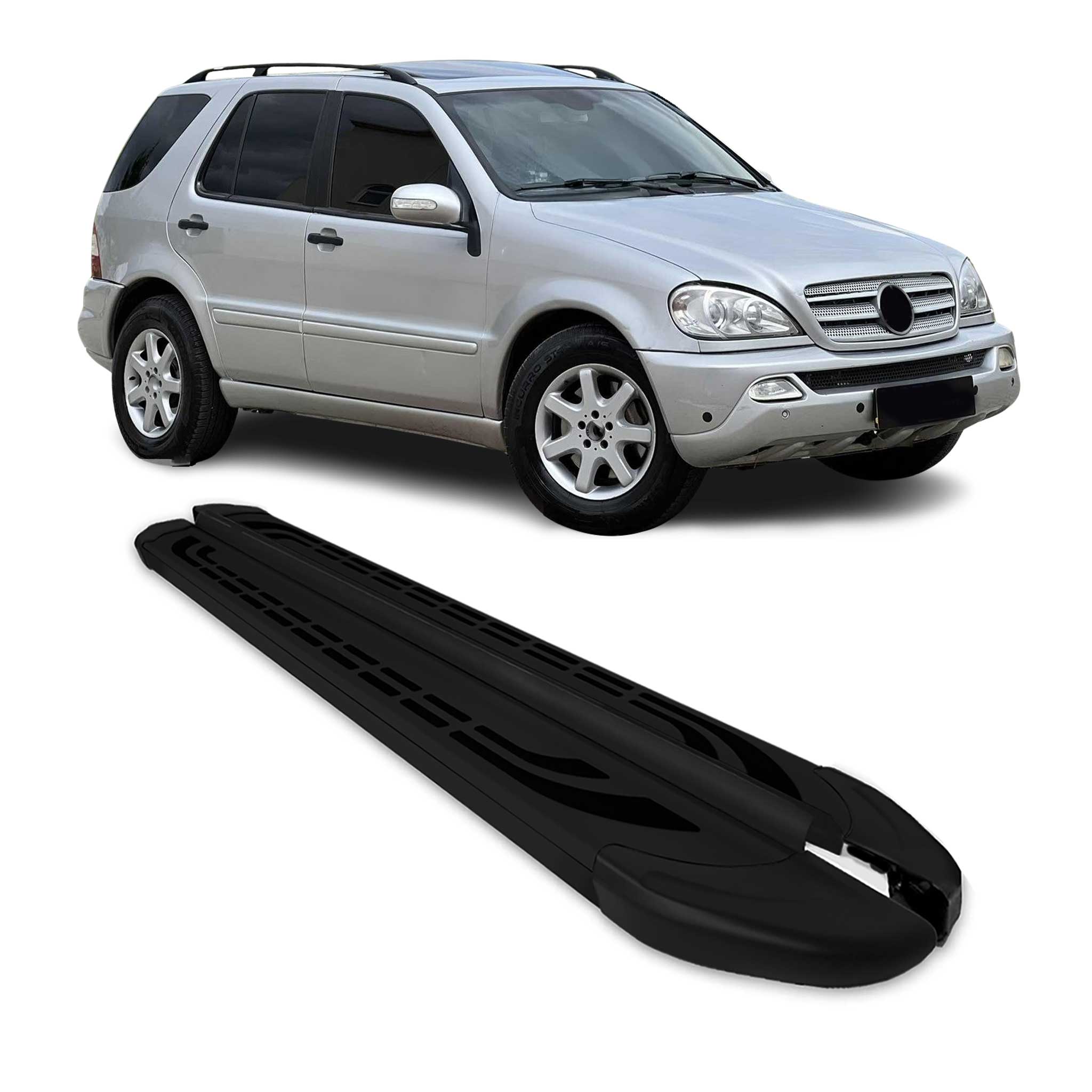 Trittbretter Schweller Seitenbretter für Mercedes M Klasse 1998-2005 Alu Schwarz
