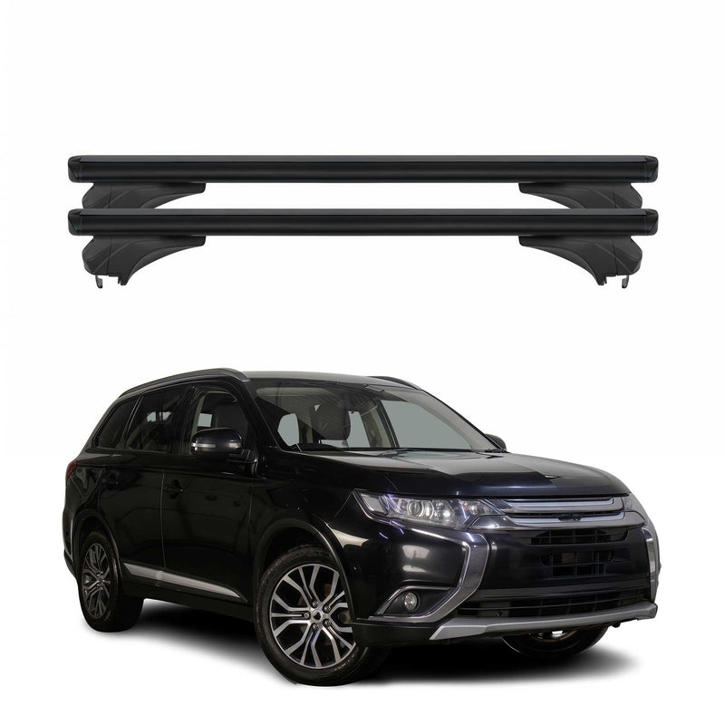 Menabo Dachträger für Mitsubishi Outlander 2013-2021 Aluminium Schwarz 2 tlg