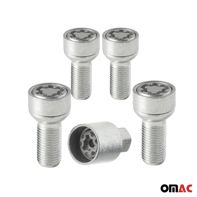 Radschloss Radschrauben Satz für Ford Galaxy bis 2006 Silber 4tlg M14X1.5