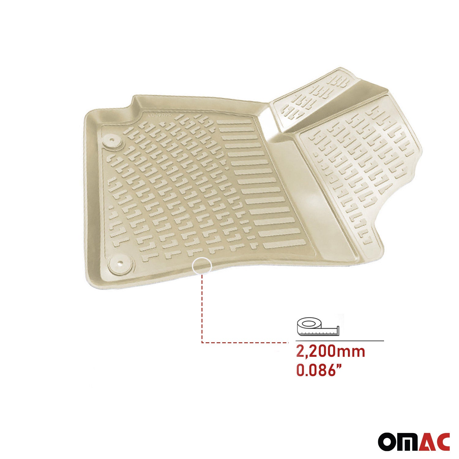 Fußmatten 3D Gummimatten für Mercedes X Klasse 2017-2020 Gummi TPE Beige 4tlg