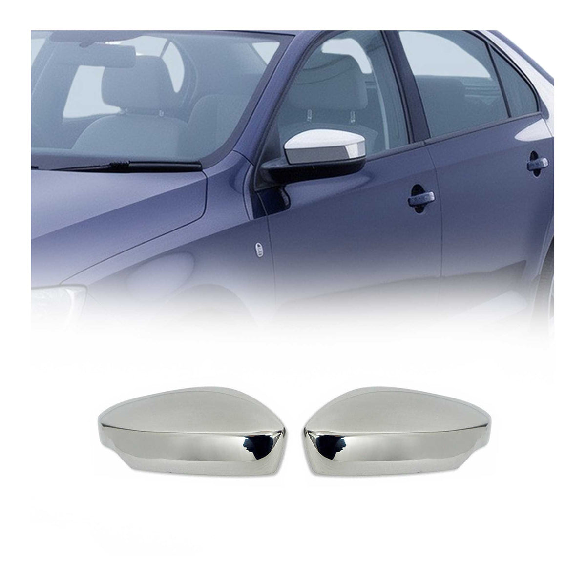 Spiegelkappen Spiegelabdeckung für Skoda Rapid Limo 2012-2019 Edelstahl Chrom
