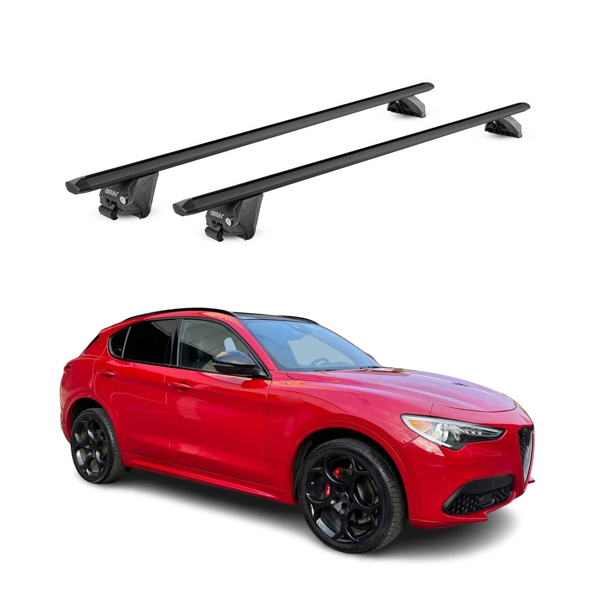 Dachträger Grundtäger für Alfa Romeo Stelvio 2017-2026 100kg Alu Schwarz 2x ABE