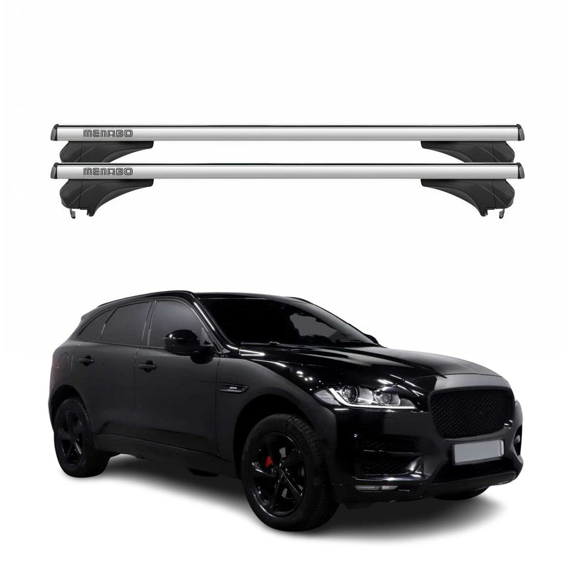 Menabo Dachträger Grundtäger für Jaguar F-Pace X761 2016-2025 Alu Silber 2 tlg