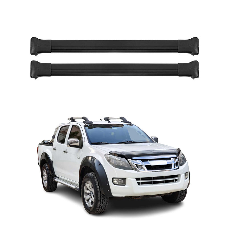 Dachträger Grundtäger für Isuzu D-Max 2012-2019 75kg Aluminium Schwarz 2 tlg
