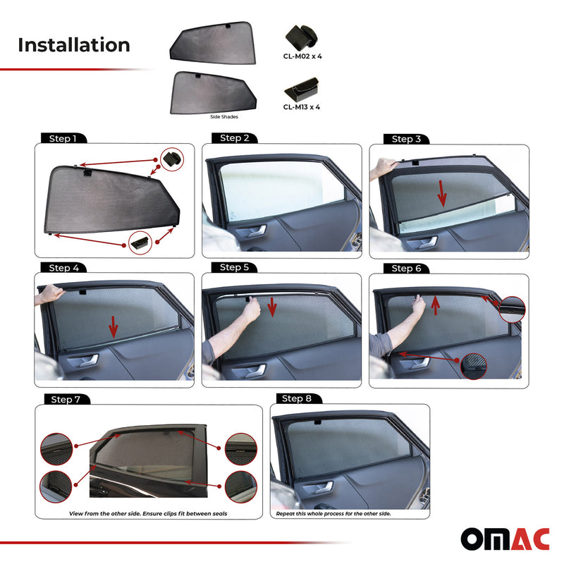 Sonnenschutz Seitenfenster für Ford Puma 2019-2025 Heckscheibe 2tlg Schwarz