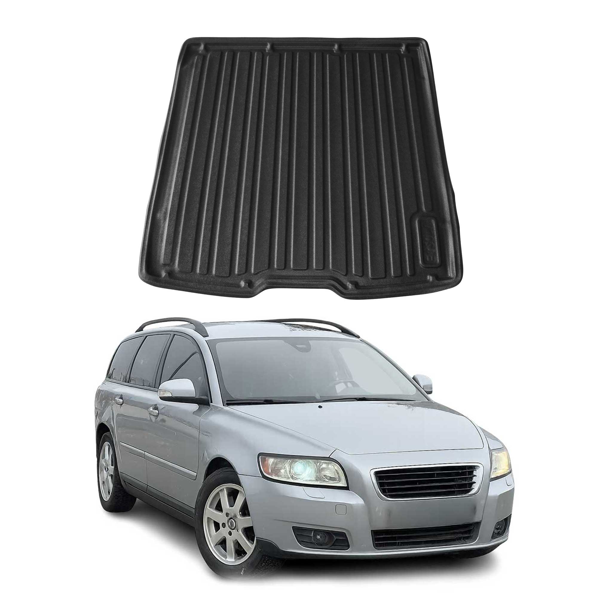 Kofferraumwanne Laderaumwanne für Volvo V50 2004-2012 Gummi TPE Schwarz