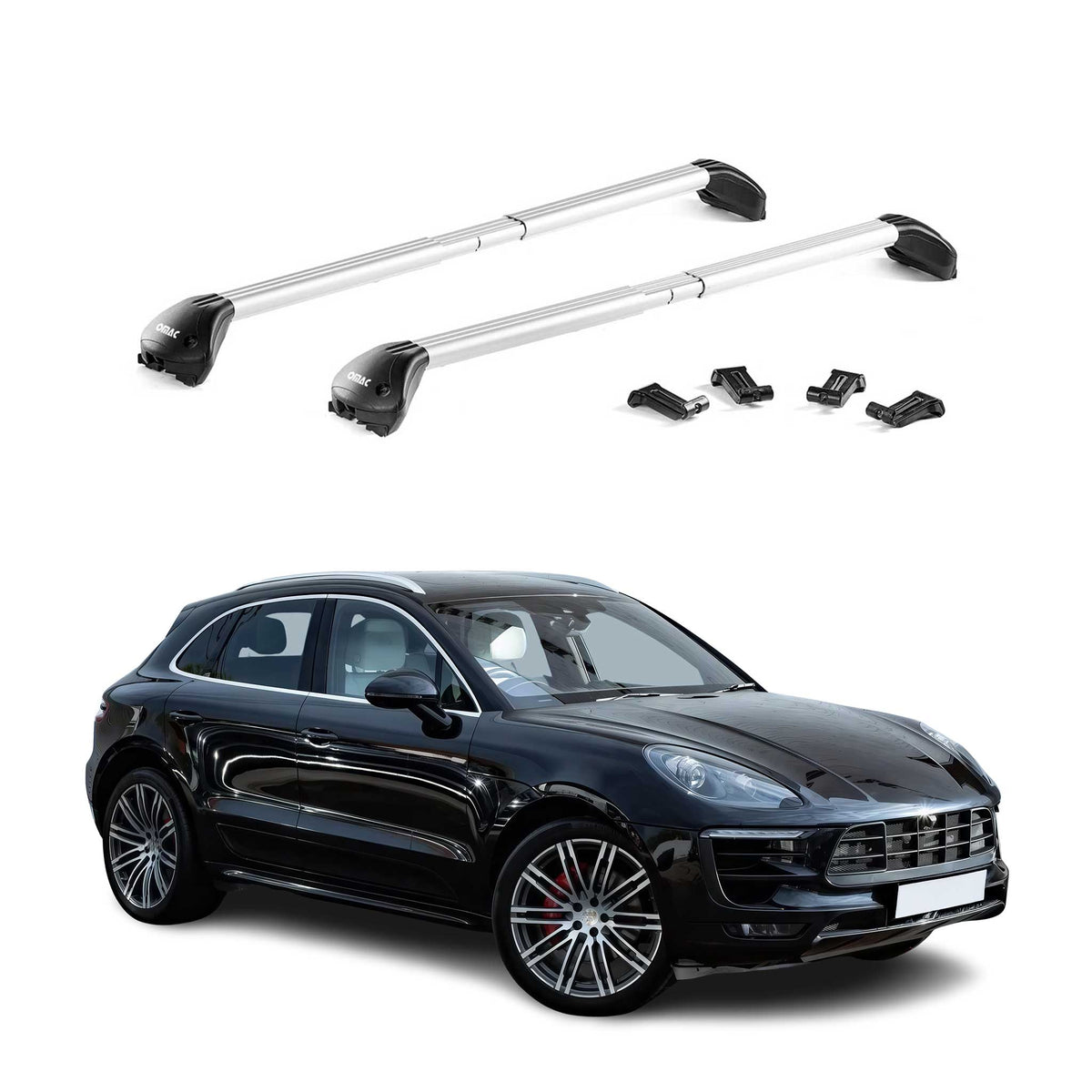 Dachträger Grundtäger für Porsche Macan 2015-2026 100kg Alu Silber 2 tlg ABE