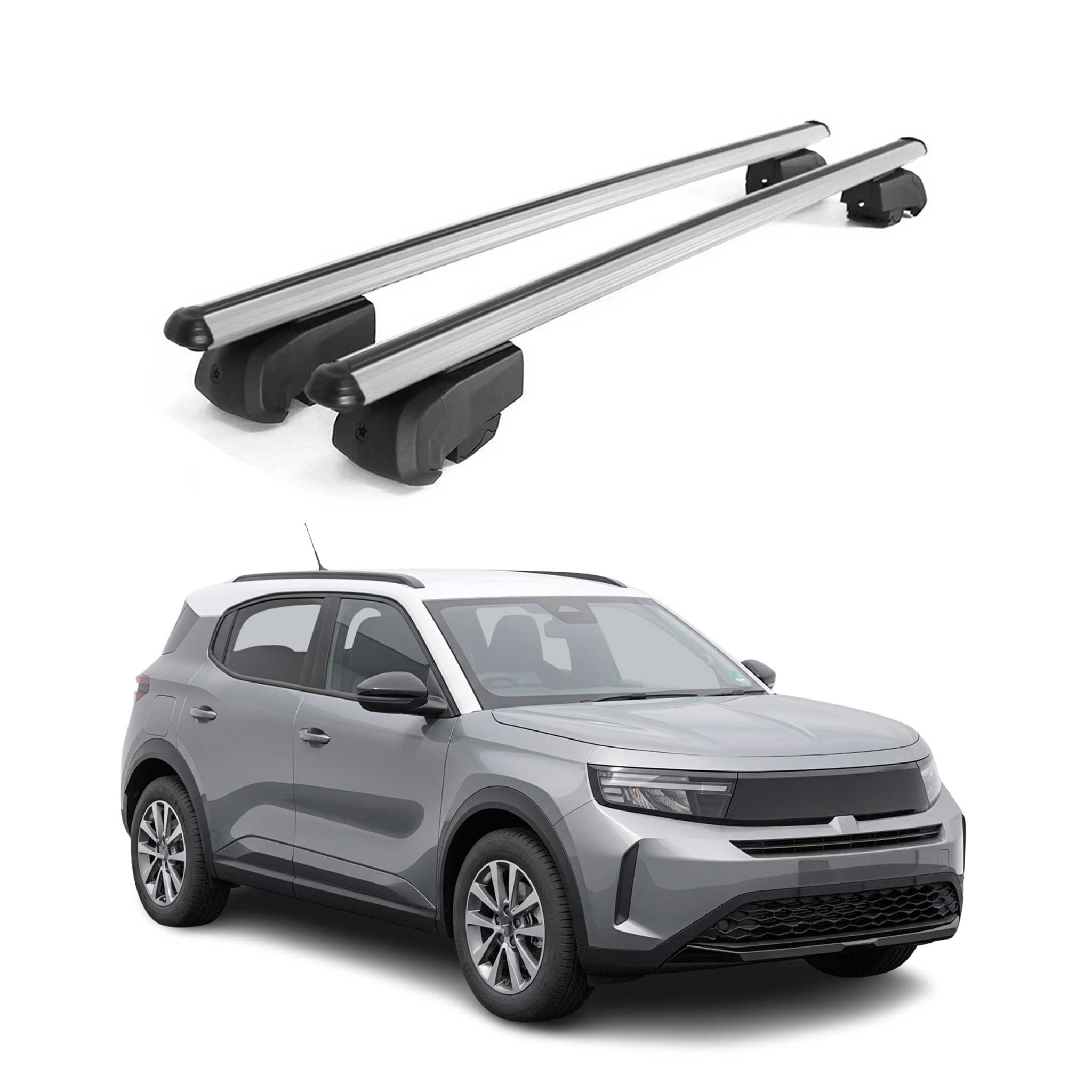 Dachträger Grundträger für Opel Frontera 2024-2026 Aluminium Silber 2tlg