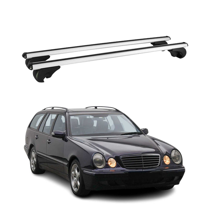 Dachträger für Mercedes E Klasse S210 T-Modell 1996-2002 75kg Alu Silber 2x