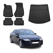 OMAC Fußmatten & Kofferraumwanne Set für Audi A4 S4 B9 Stufenheck 2016-2025
