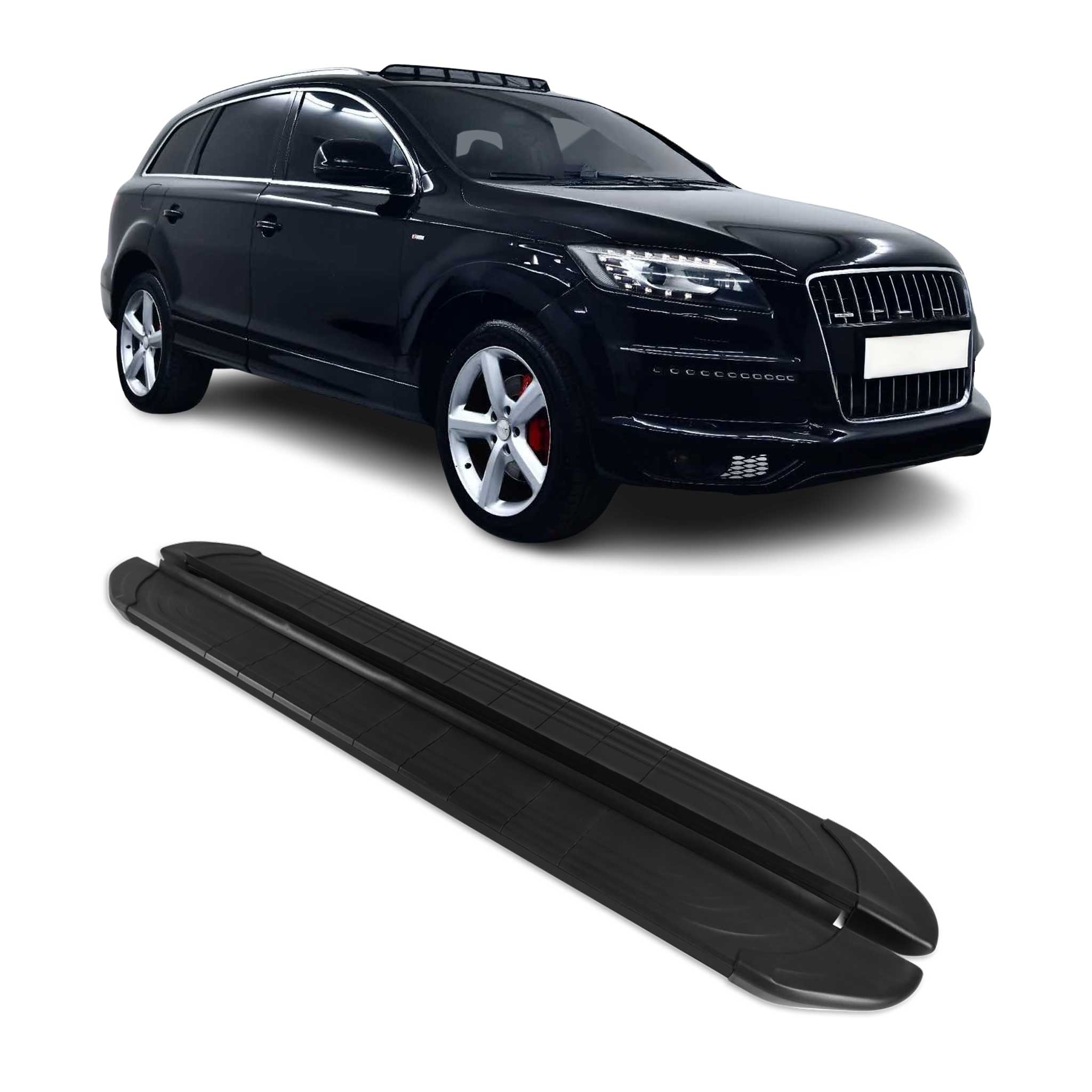 Trittbretter Seitenschweller für Audi Q7 4LB 2006-2015 Aluminium Schwarz 2tlg