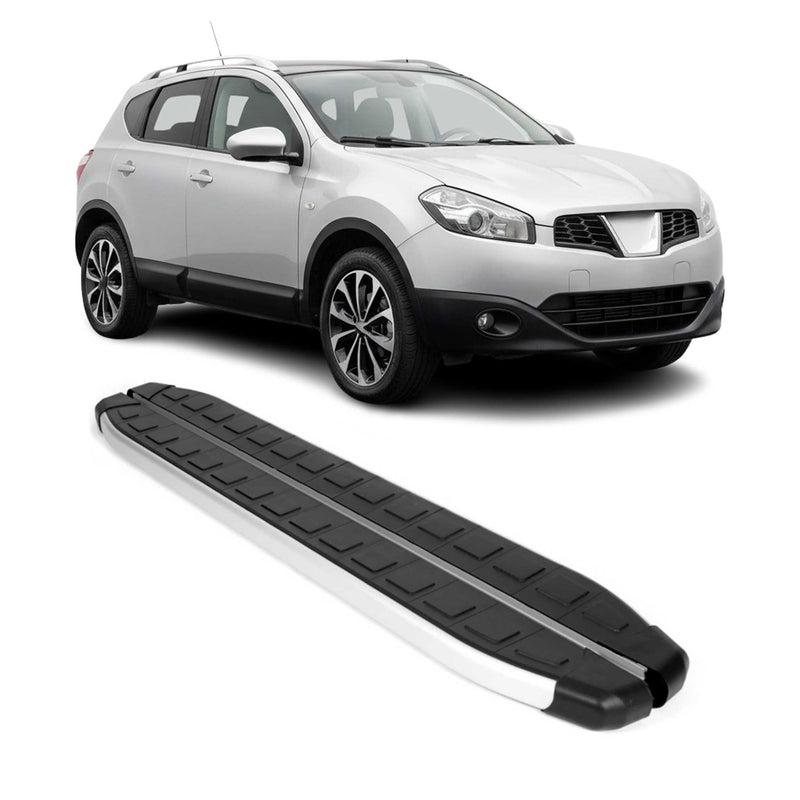 Schweller Seitenbretter Trittbretter für Nissan Qashqai J10 2006-14 Alu Schwarz