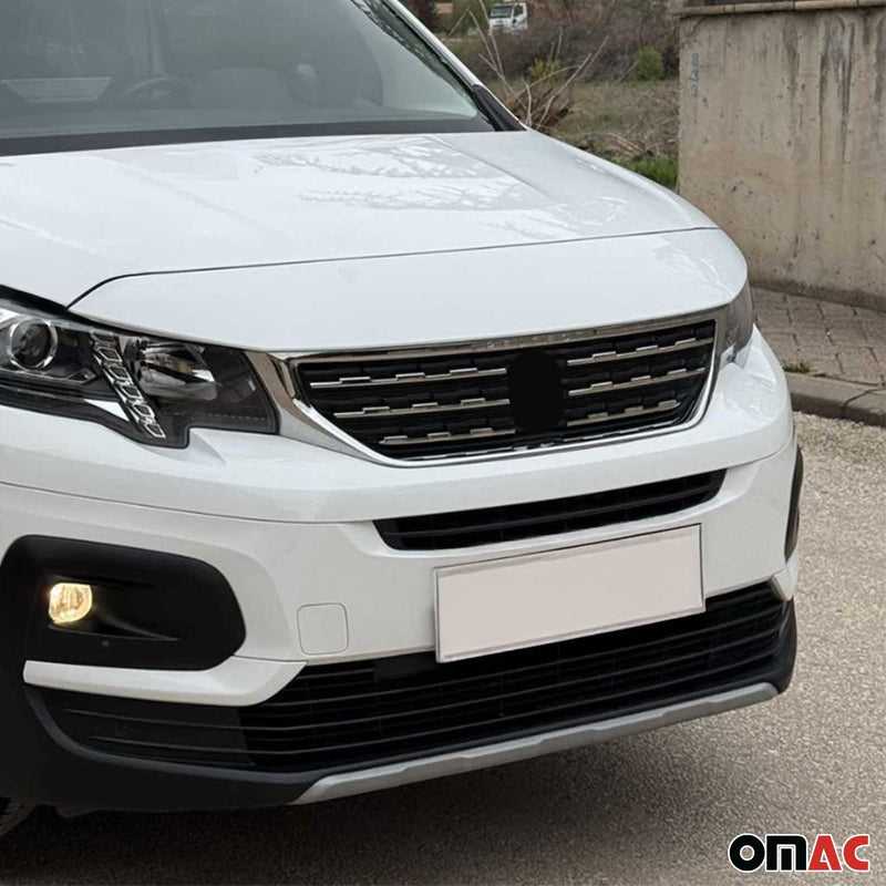 Kühlergrill Leisten Grillleisten für Peugeot Rifter 2018-2025 Chrom Silber 6x