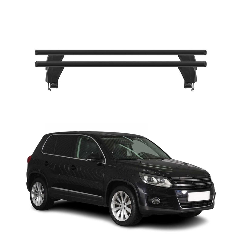 Menabo Dachträger Grundtäger für VW Tiguan mk1 2007-2011 50kg Alu Schwarz