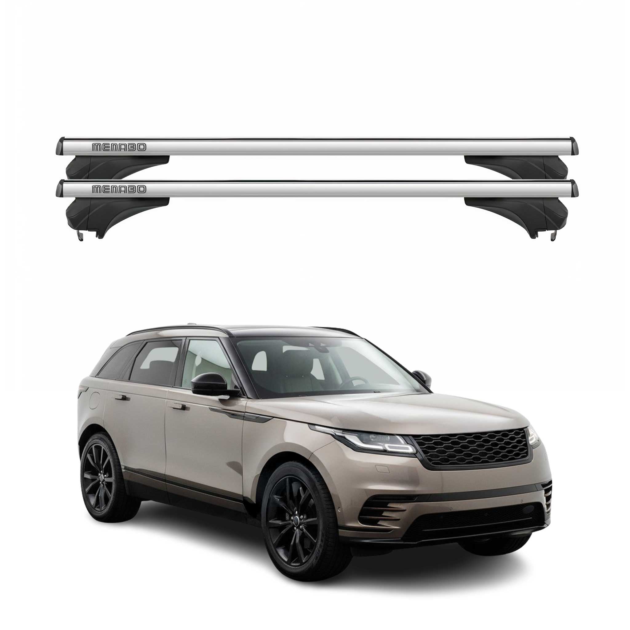 Menabo Dachträger für Land Rover Range Rover Velar L560 2017-2026 Alu Silber 2x