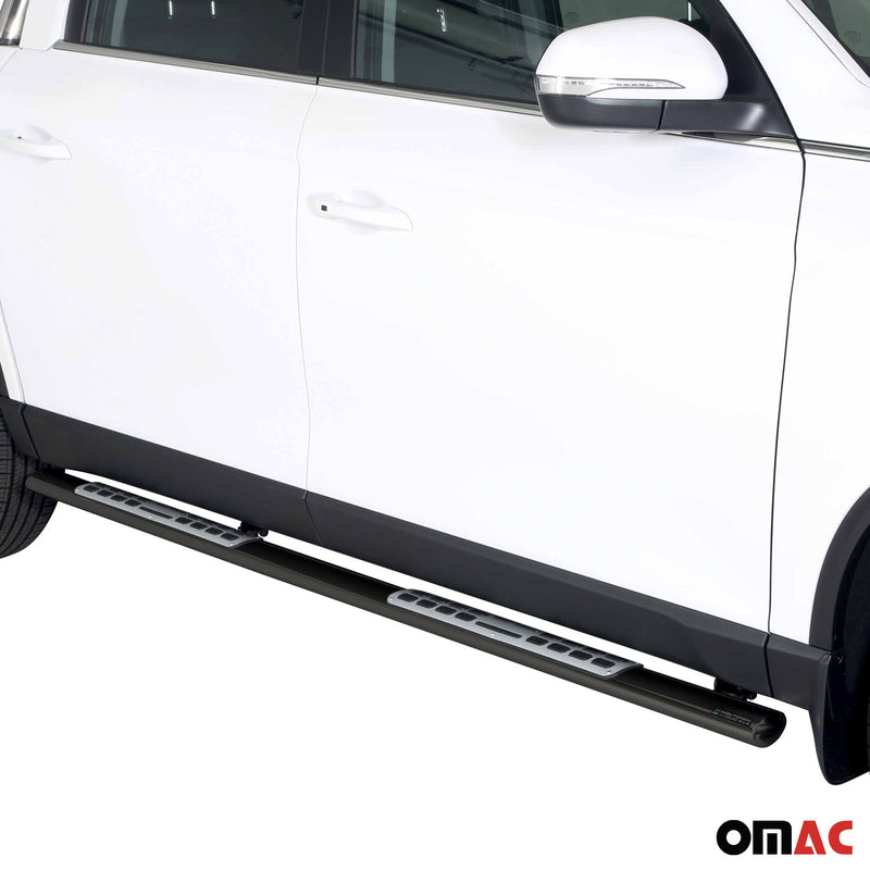 Edelstahl Seitenschweller Schwellerrohre für Ssangyong Musso 2018-2025 Schwarz