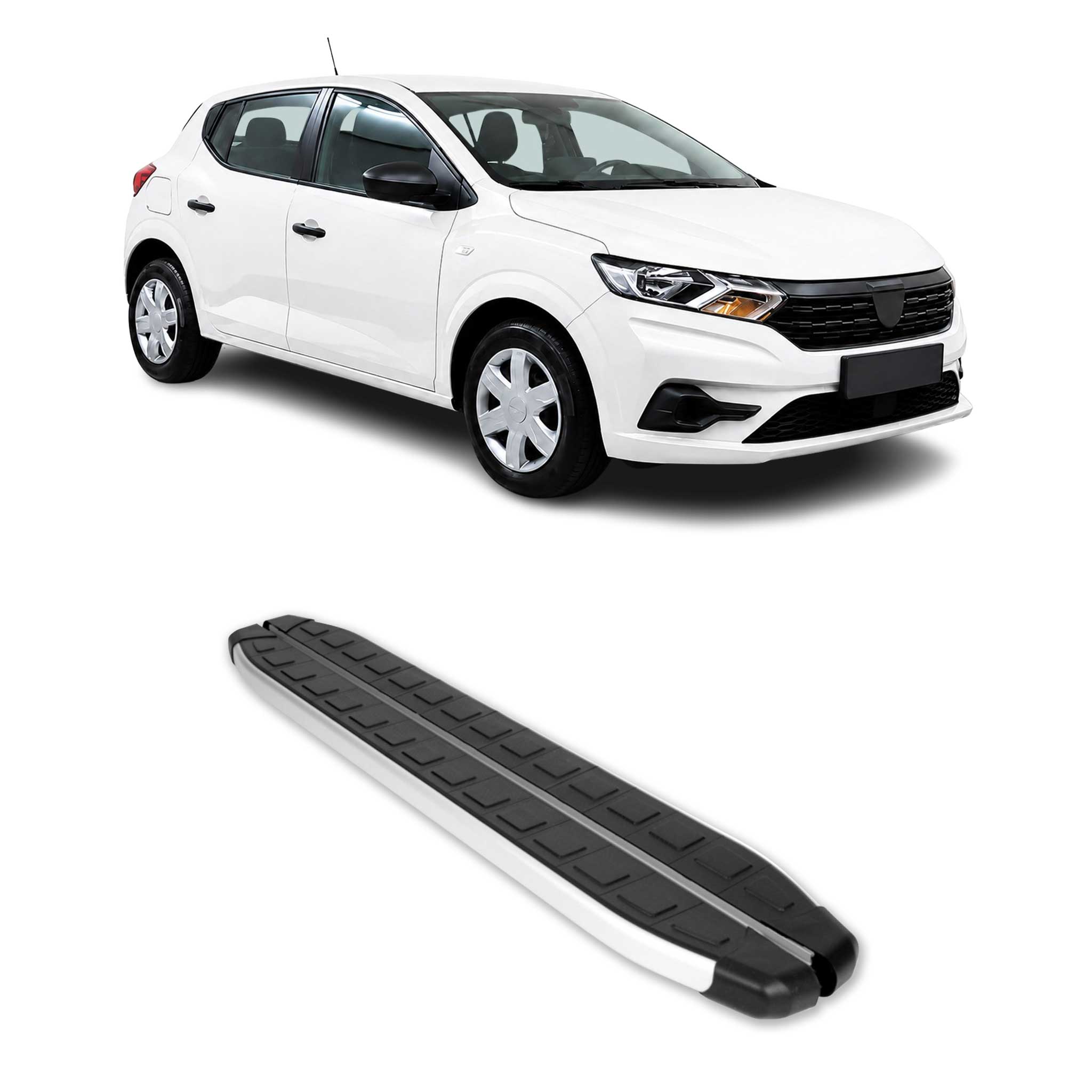 Seitenbretter Trittbretter für Dacia Sandero III 2021-2026 Aluminium Schwarz
