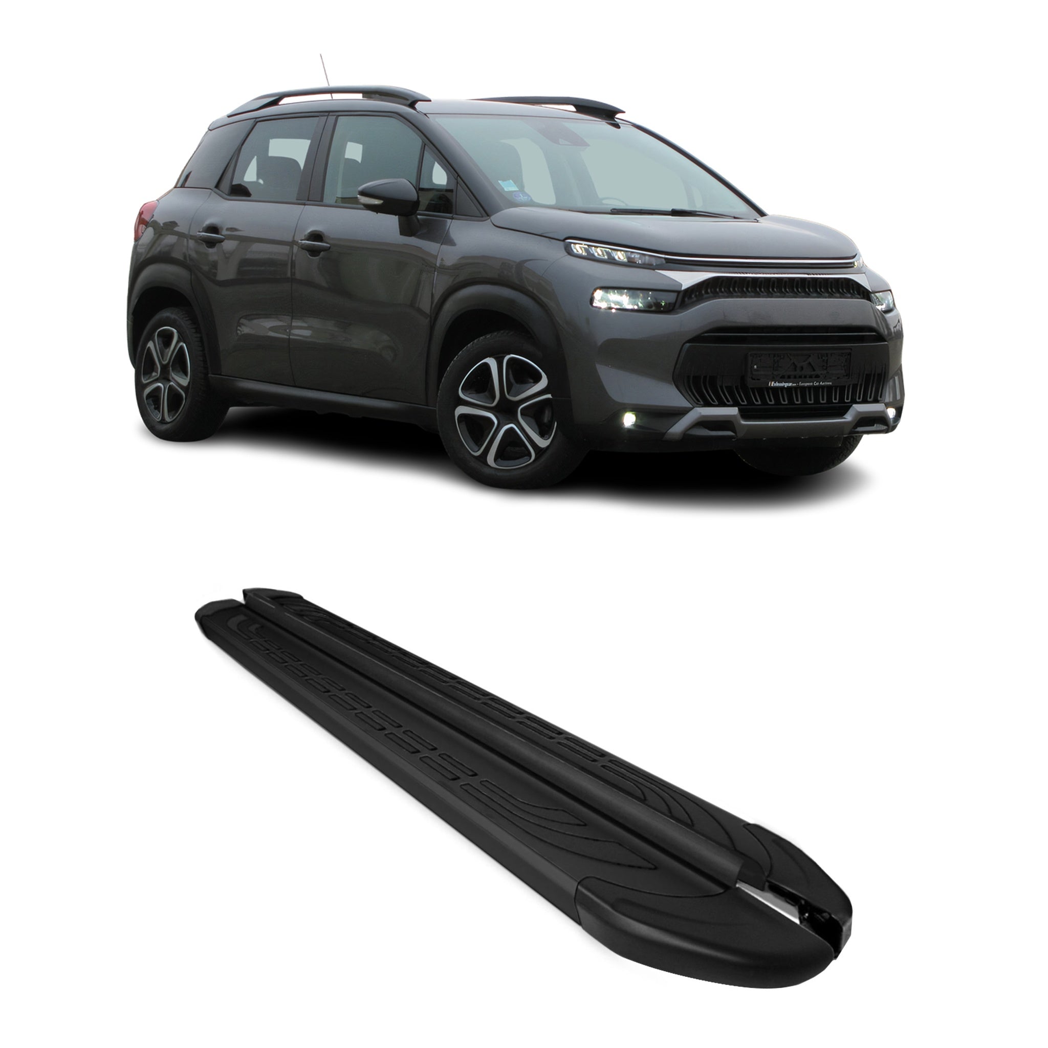 Trittbretter Seitenbretter für Citroen C3 Aircross 2017-2024 Alu Schwarz