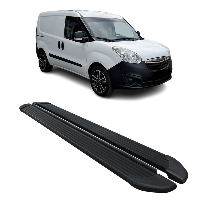 Seitenschweller Trittbretter für Opel Combo 2012-2019 L1 Kurzer Alu Schwarz