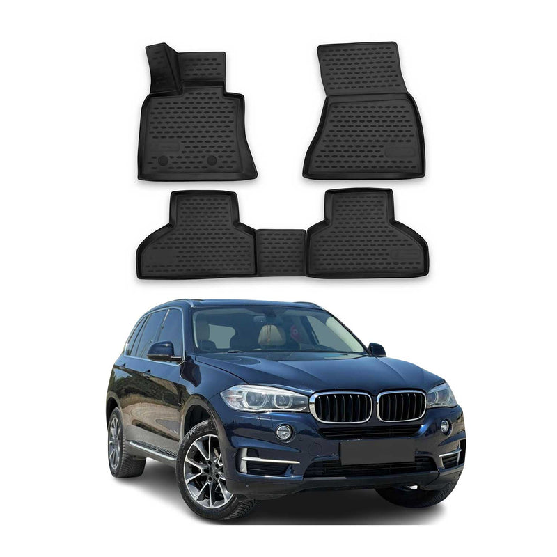 OMAC Gummimatten Fußmatten für BMW X5 F15 F85 2013-2018 TPE Automatte Schwarz 4x