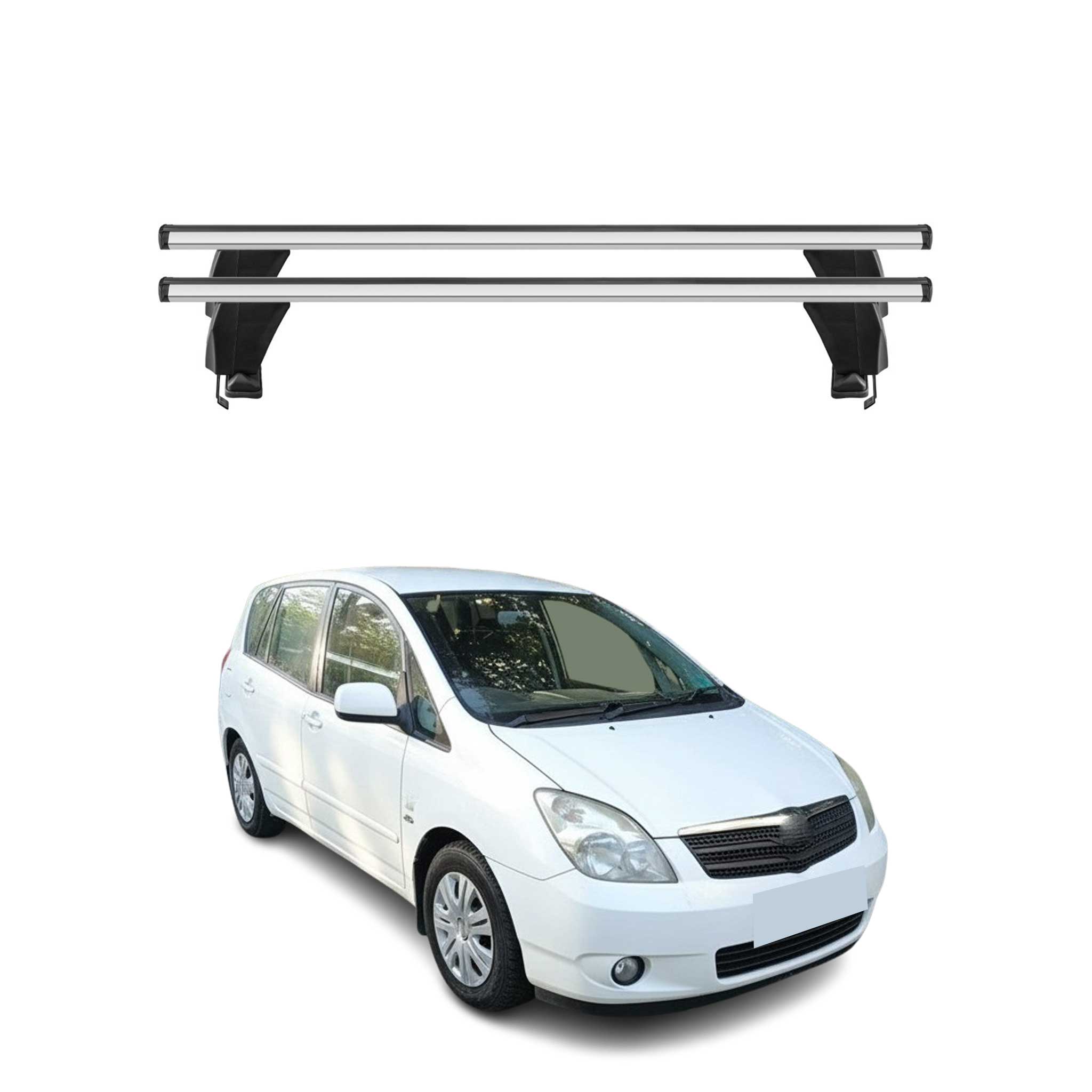 Menabo Dachträger Grundtäger für Toyota Corolla Verso 2001-2003 50kg Alu Grau 2x