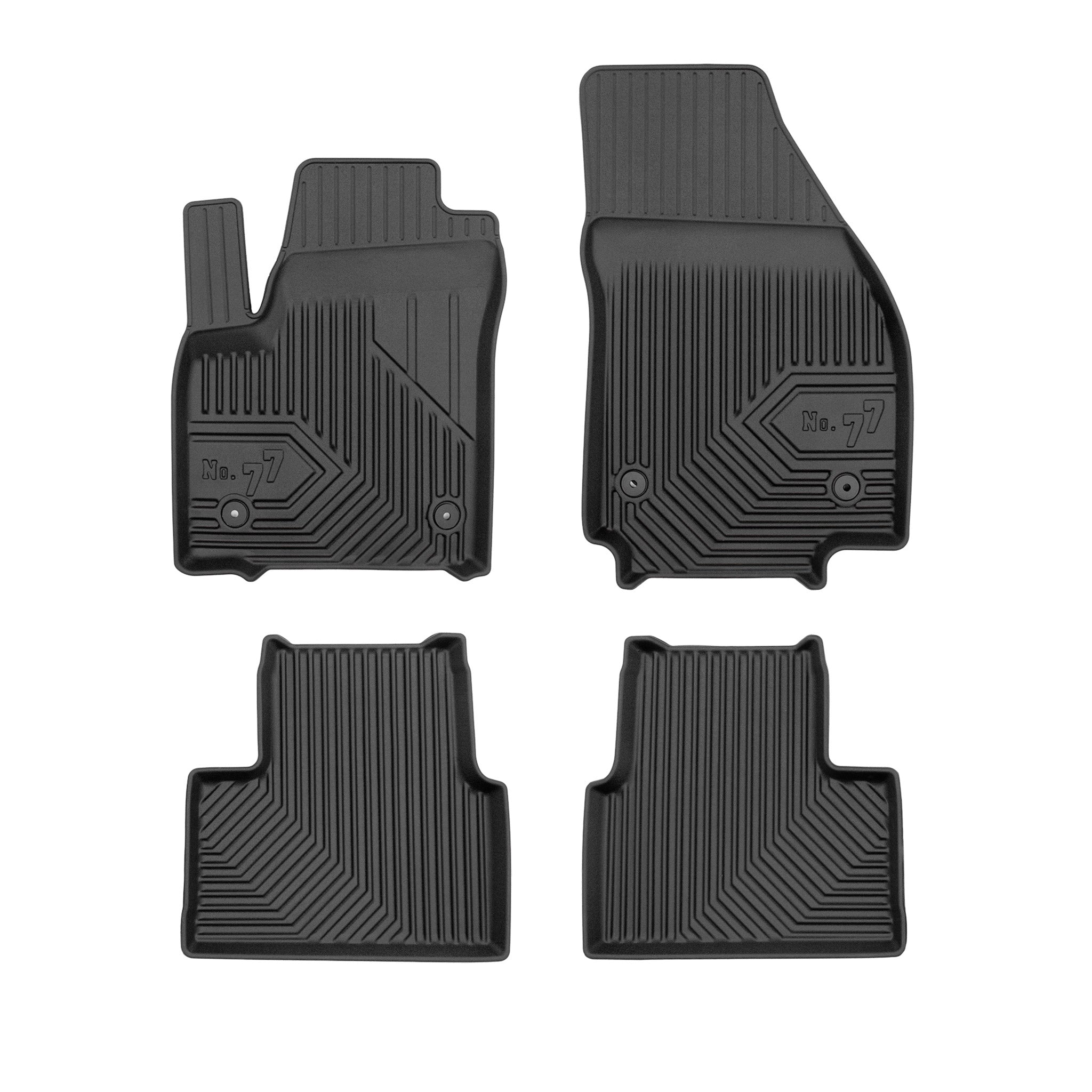 Fußmatten Gummimatten No.77 für Opel Meriva B 2010-2017 TPE Schwarz 4 Teile