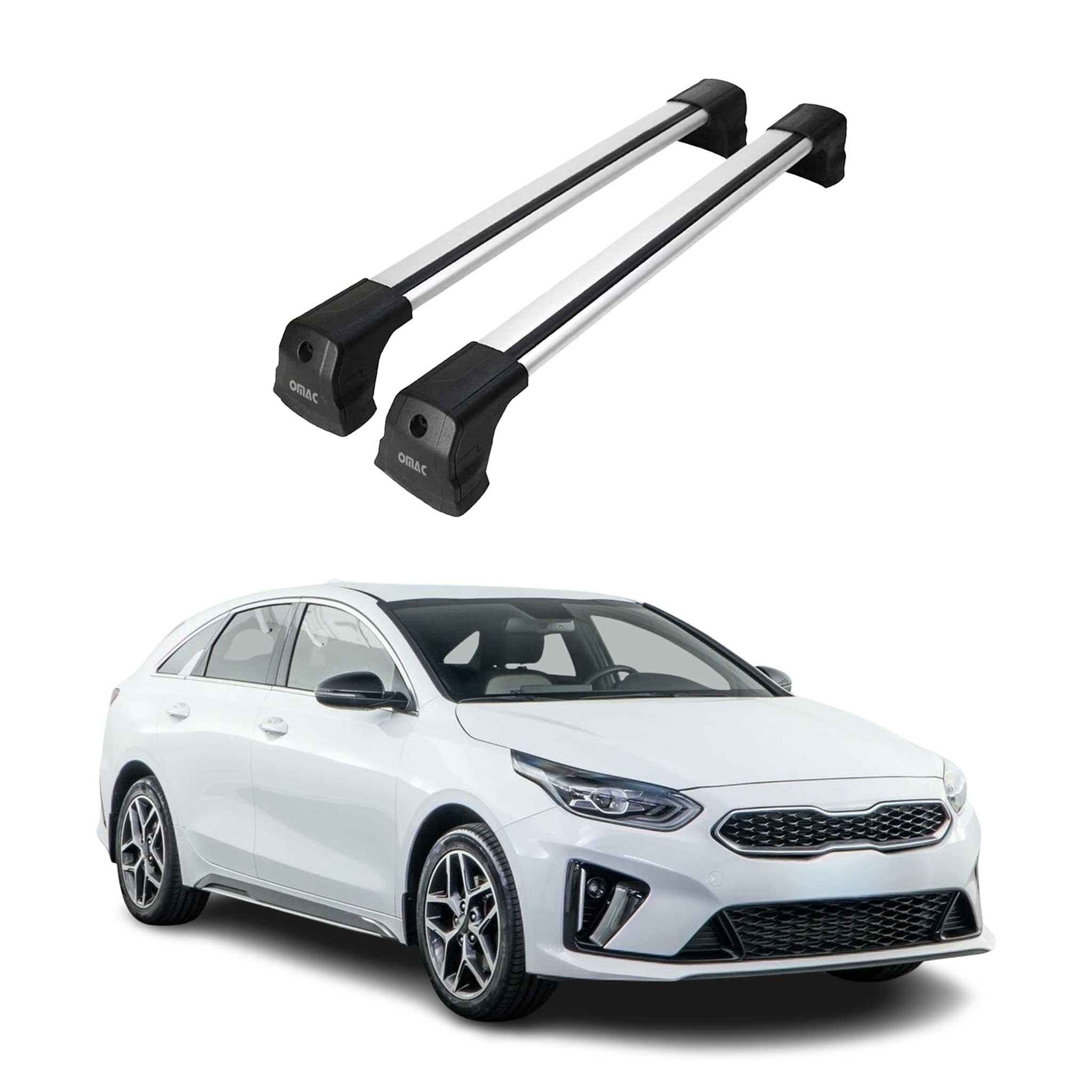 Dachträger Gepäckträger für Kia Ceed III Schrägheck 2019-2026 Aluminium Grau 2x